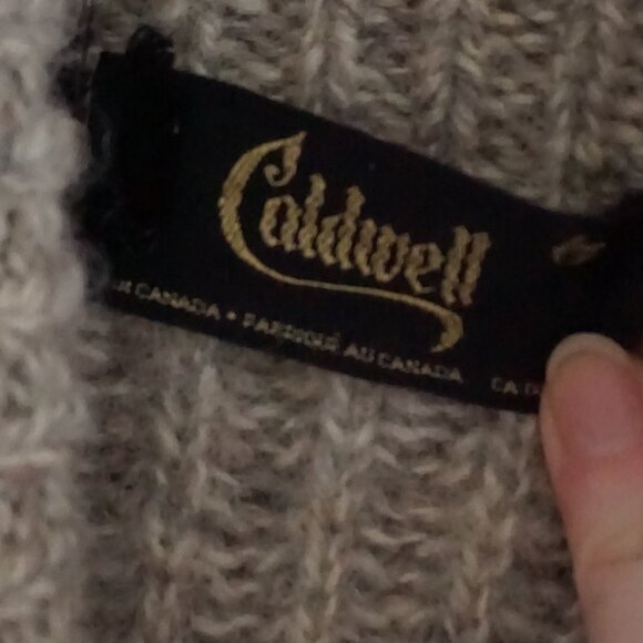 Caldwell Taupe Shawl Collar Cardigan Eclectic Grandpa Old Money Iconic Wool M - Picture 9 of 9